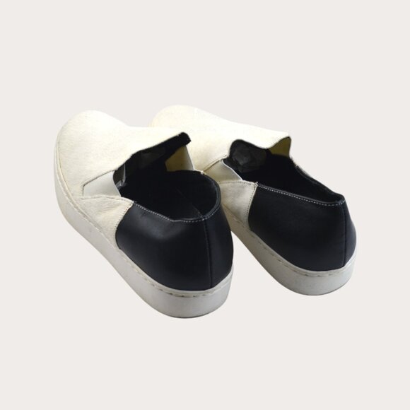 Free People Black/White Sneakers | Size 37| Women's Leather Shoes Size 6.5 - Picture 4 of 7